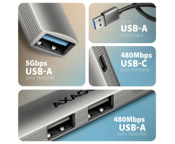 Axagon HUE-STA ALU STRIP USB-A 4 port hub - 1485468 - zdjęcie 3